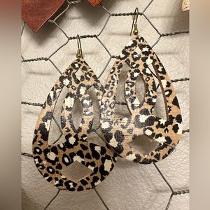 Leopard Cork Earrings